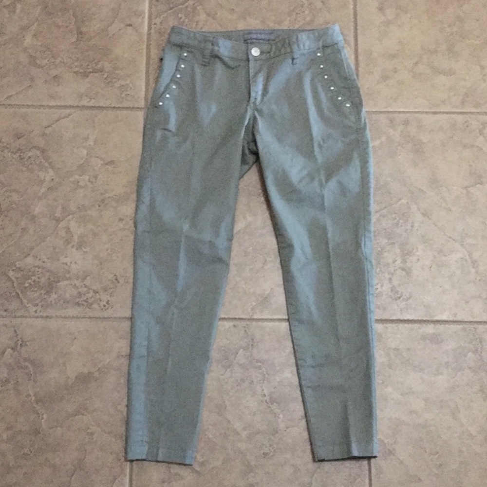Rock & Republic Studded Green Harlett Capris